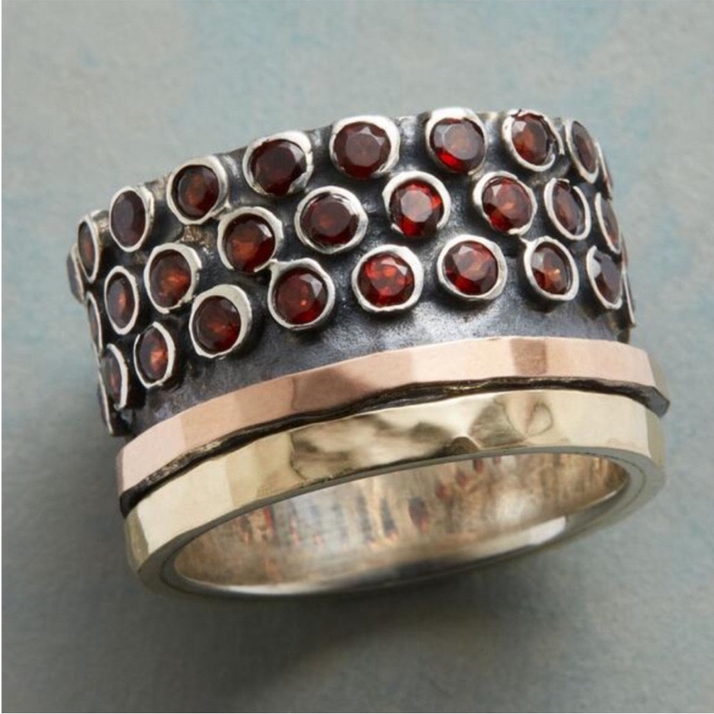 Sundance Garnet Marquee Ring, New In Box, Size 9